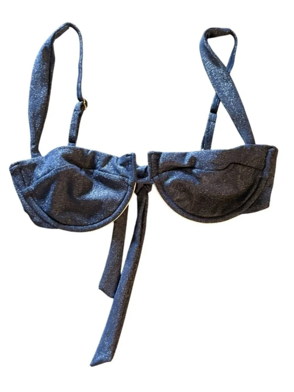 MONDAY Swimwear Cala Roja Bikini Top in Midnight Shimmer